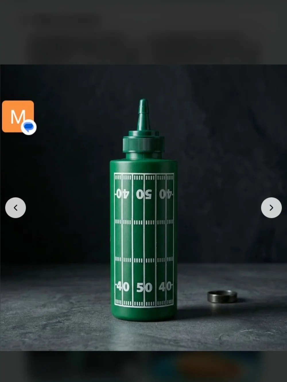 Green Football Field Themed Condiment Squeeze Bottle